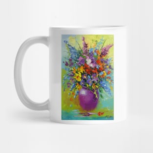 A bouquet of sunny flowers in a vase Mug